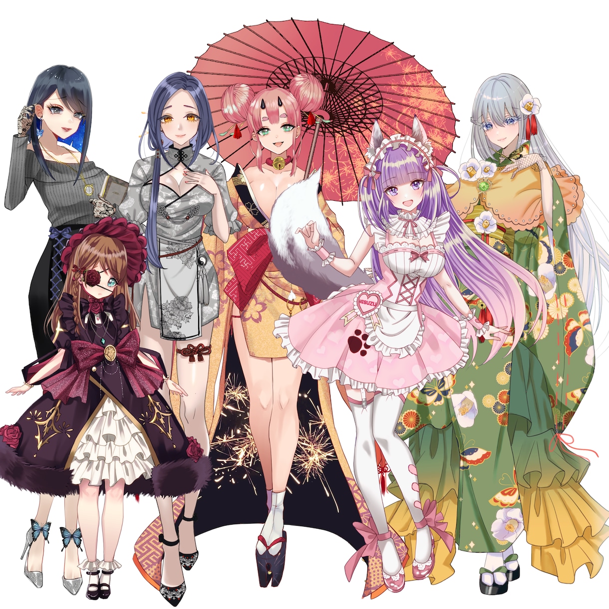 個性的で美麗な立ち絵を素早くお描きします 細部までこだわった丁寧な塗りと個性豊かなデザインが売りです イメージ1