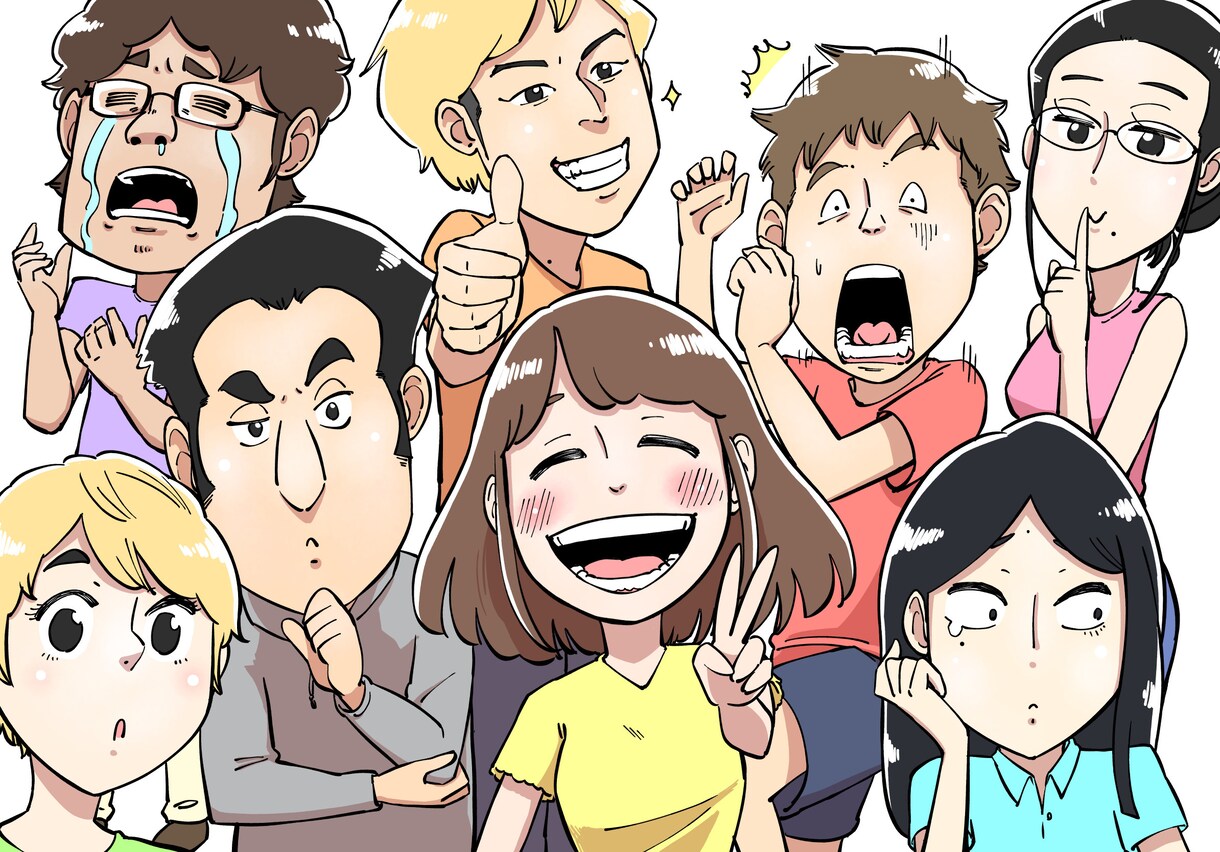 表情別3点セット似顔絵orイラスト描きます ブログ等で活用できる、表情別の似顔絵をセットでご提供。 イメージ2