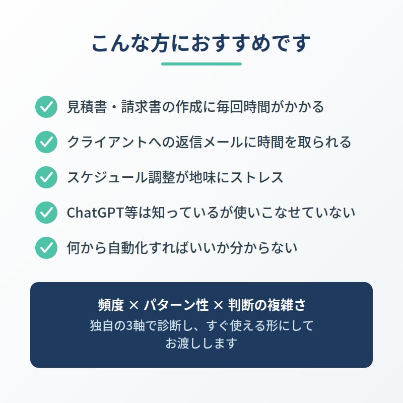あなたのパソコン作業、どう効率化すべきか診断します 毎日の作業を整理して、診断と設計をして改善します イメージ6