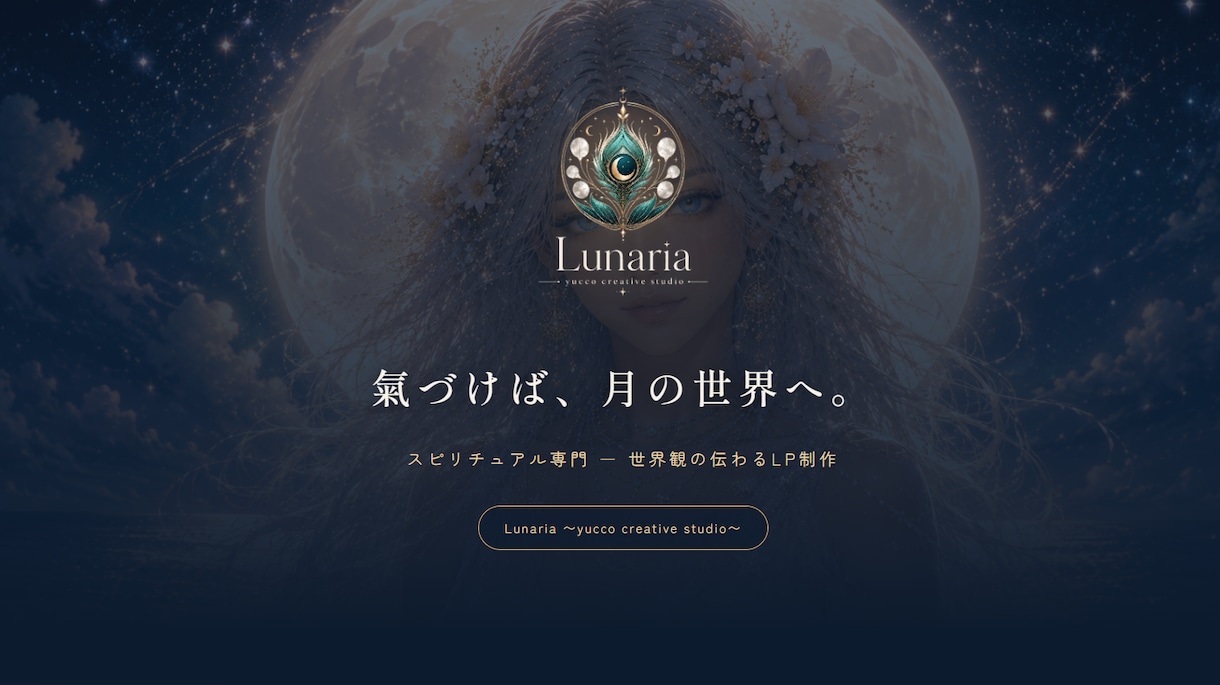 占い師・ヒーラー専門｜世界観LP創ります 氣づけば、月の世界へ。あなたの世界観を1ページに イメージ1