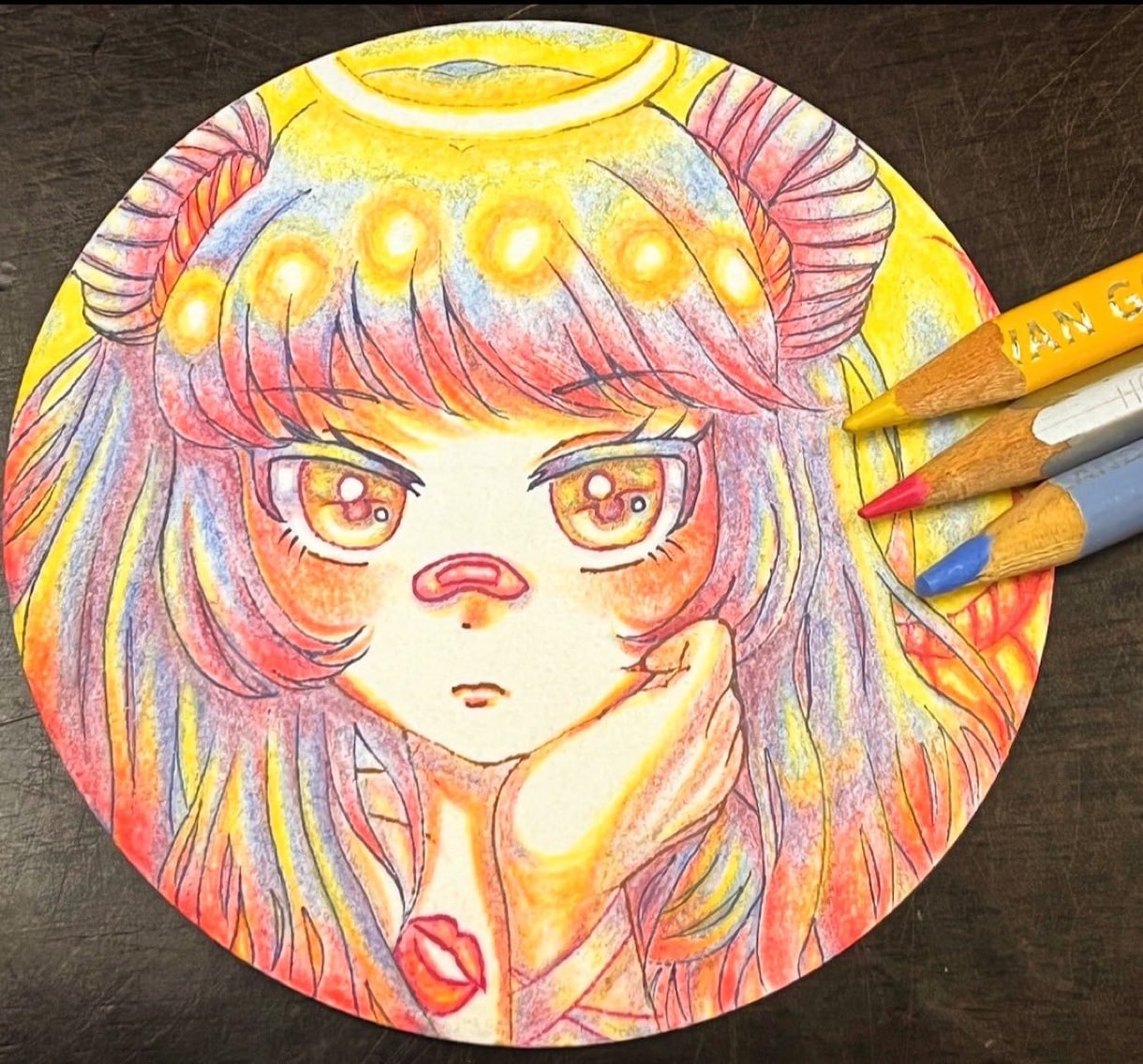 丸型の紙コースターやミニ色紙に可愛い女の子描きます あなただけの可愛い、カラフルなイラストを作成します イメージ2
