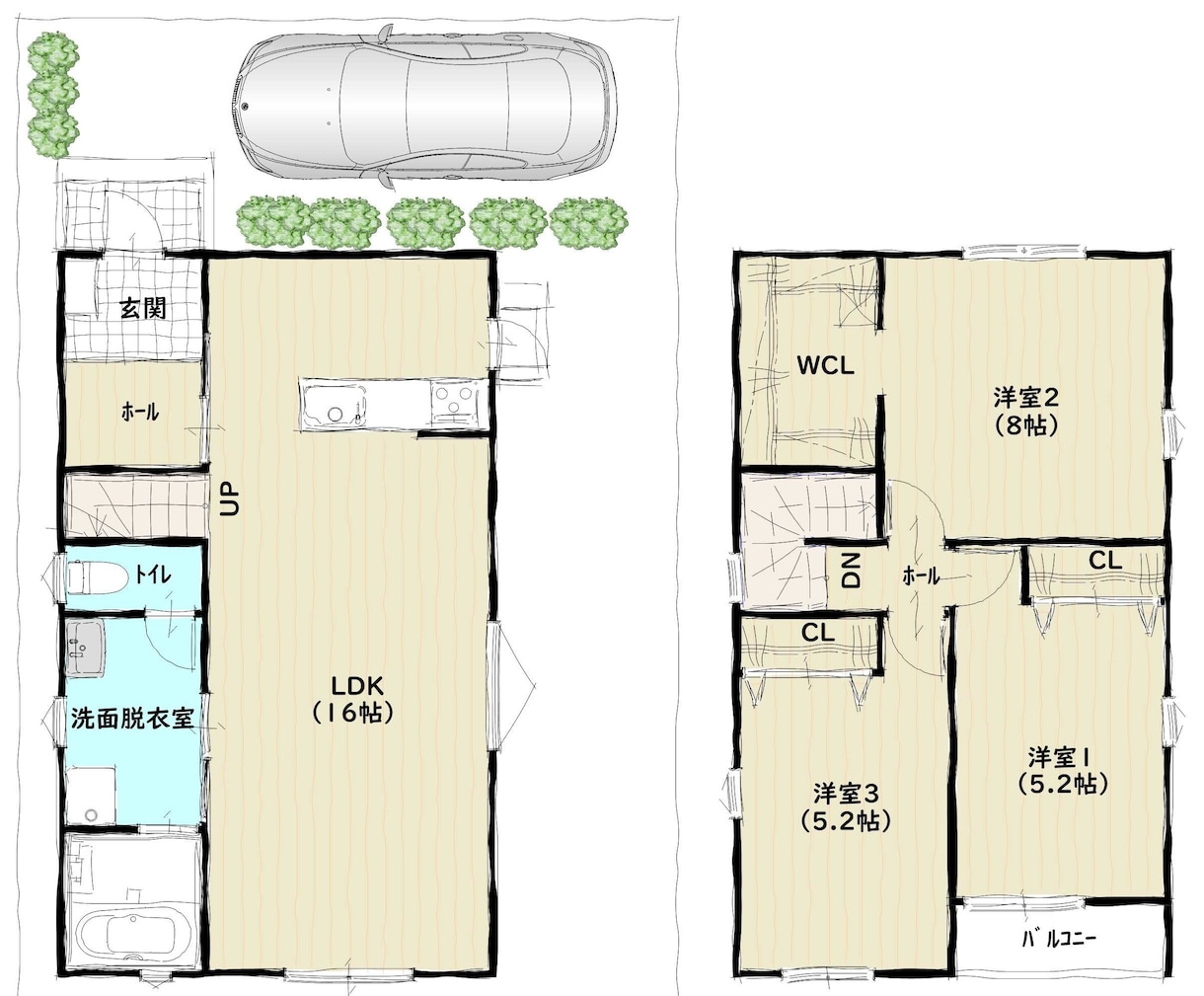 簡易間取り図データを作成します 簡単な手書き図や青図から間取り図のデータを作成いたします。 イメージ2