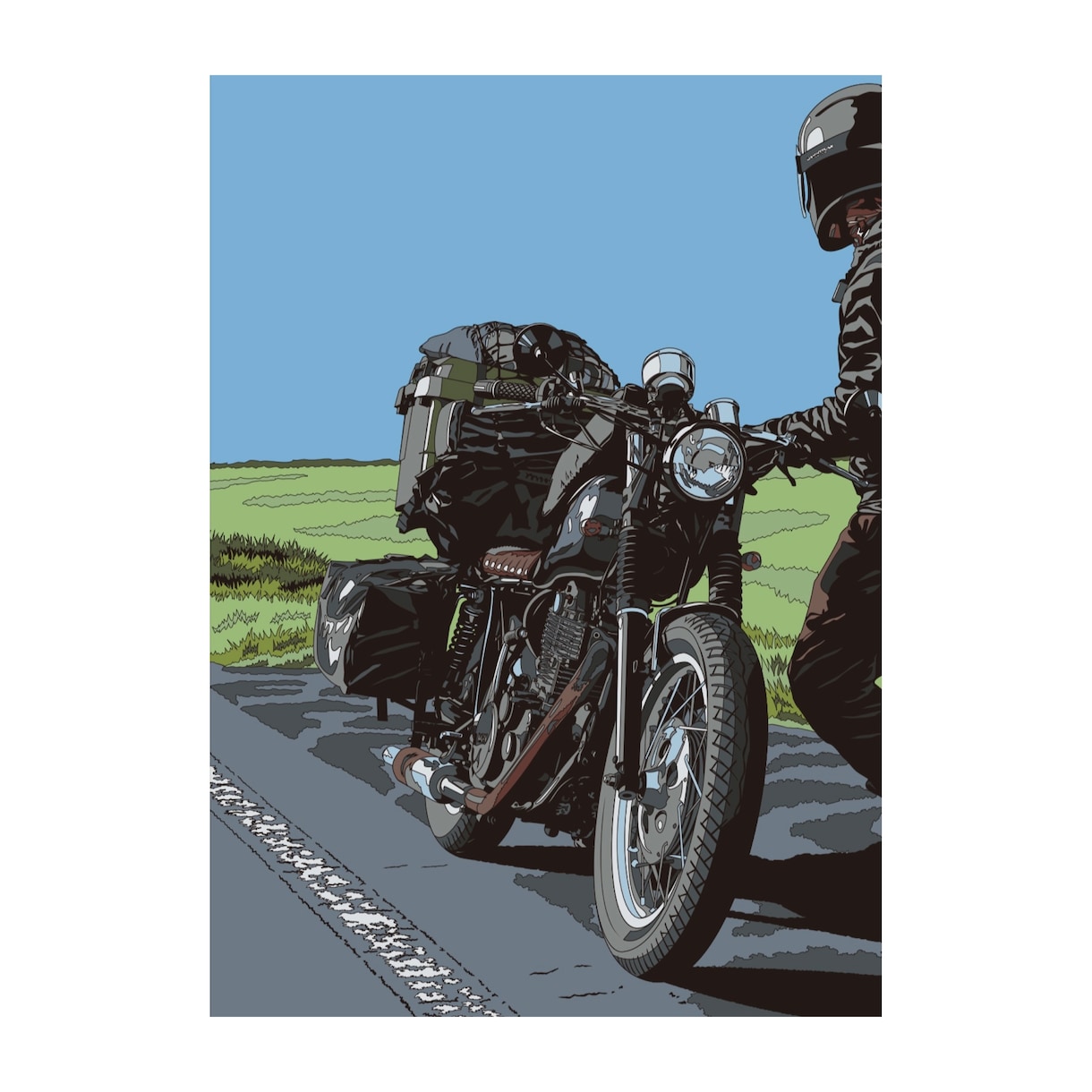 あなたの愛車バイク、思い出の風景をイラストにします 思い出を絵にして飾ってみませんか。額装サービスも承ります。 イメージ2