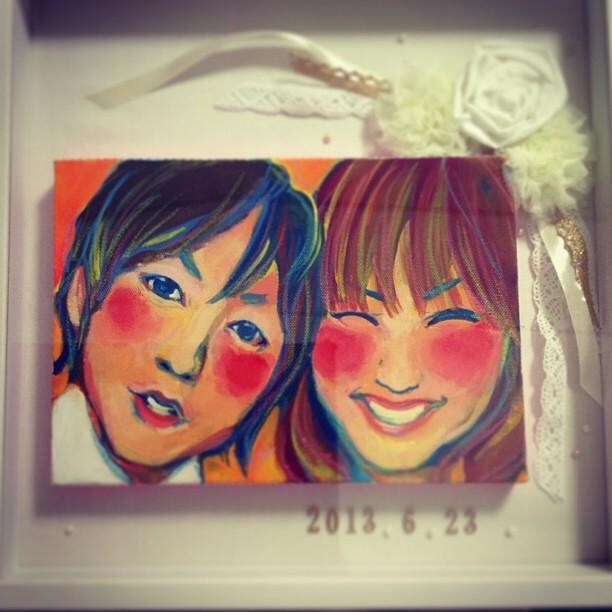 手描き！キャンバス☆程よくリアルなイラスト描きます お式後も飾りやすく、お2人の素敵な笑顔を絵に仕上げます。 イメージ7