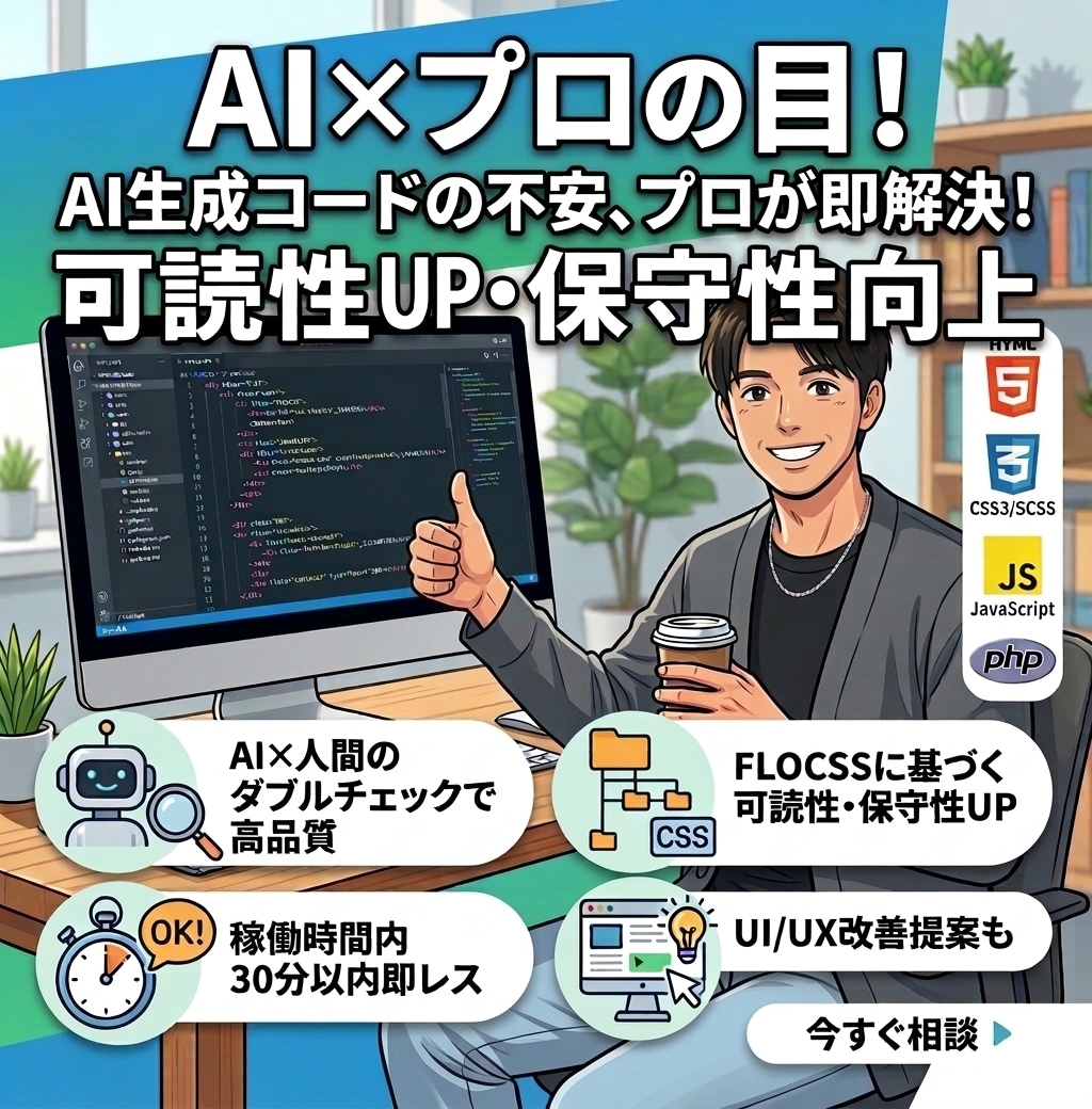 AIで作ったコードの不安を解消します AI×プロの目による高品質・スピード納品 イメージ1