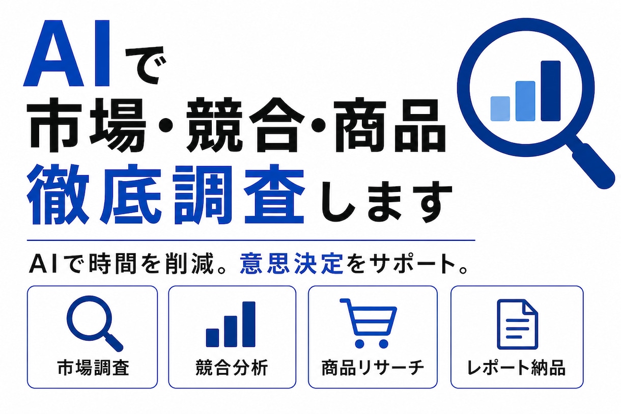 AIで多角的なリサーチします AIで市場・競合・商品調査します イメージ1