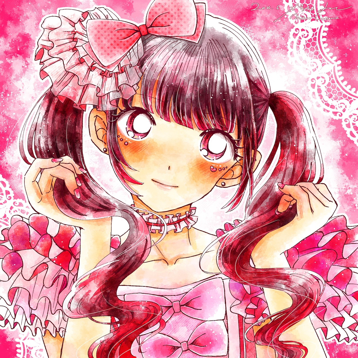 水彩風のキャラクターイラストを制作します きらきらかわいいイラストを描きます イメージ1