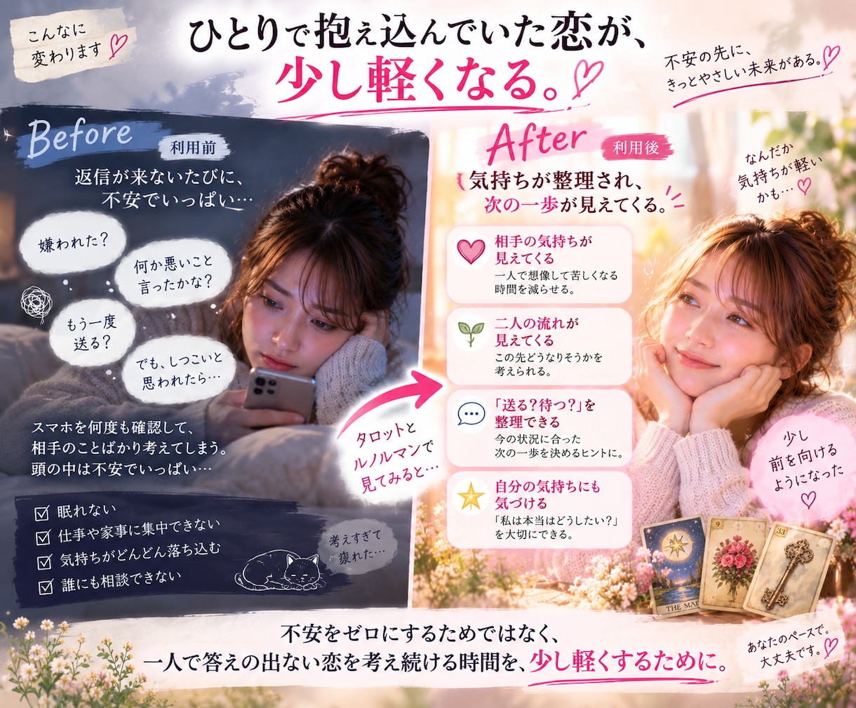 返信が遅いあの人の気持ちと次の一歩を占います 既読・未読・連絡が減った恋。一人で考えすぎてしまうあなたへ イメージ7