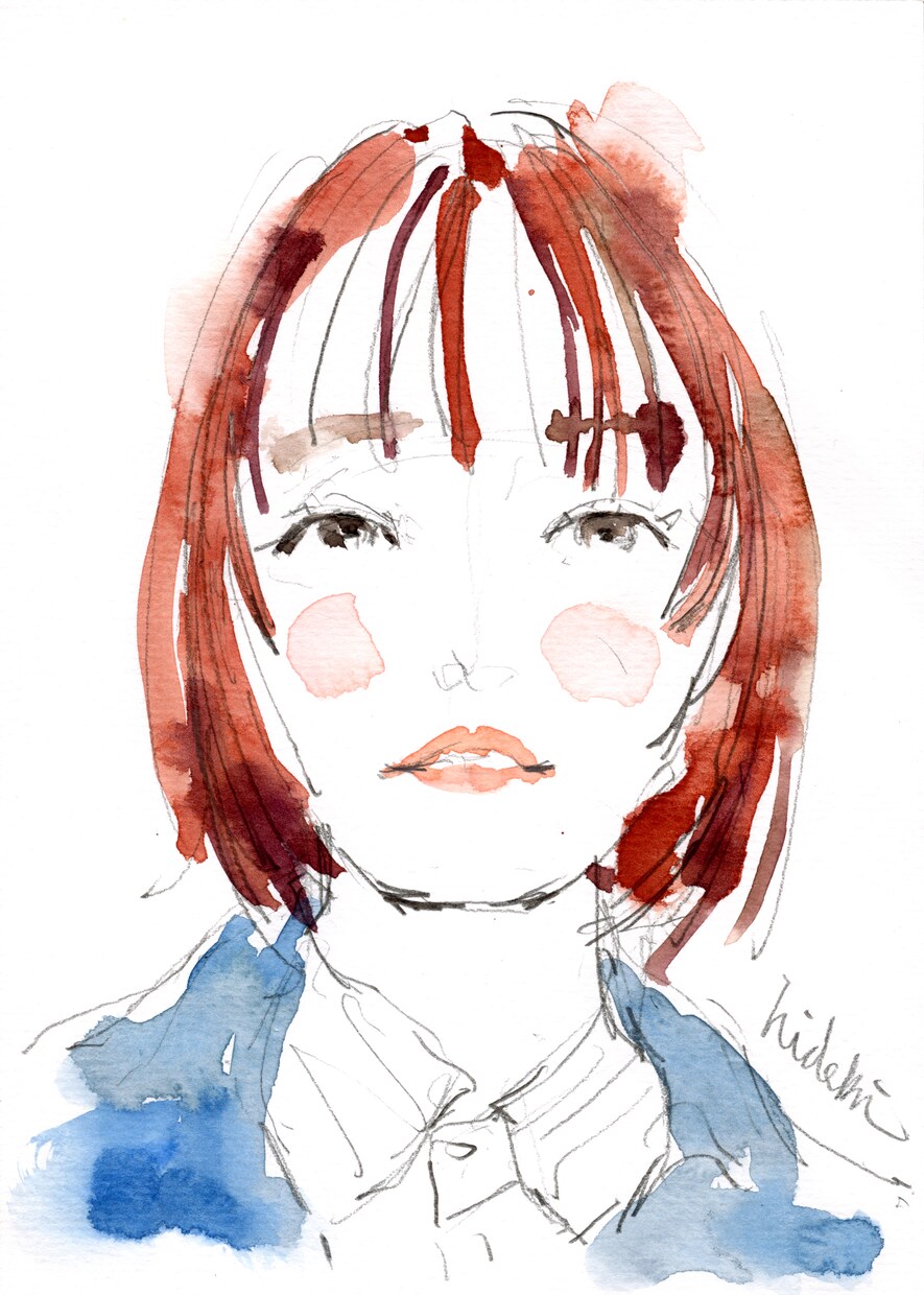 手描き水彩の人物画｜一点ものの原画をお描きします 手描き原画を納品。記念日やプレゼントに！2L判は額縁付 イメージ7