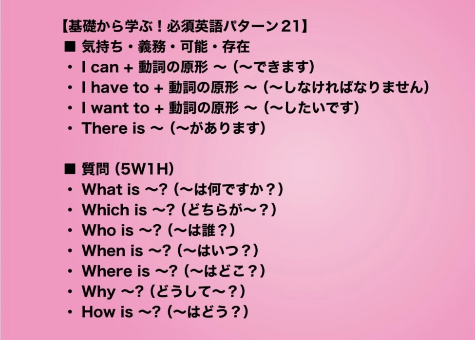 無限に応用できる英会話フレーズトレーニングをします 初心者向け✳︎72パターンでこんなに英語が話せる！ イメージ4
