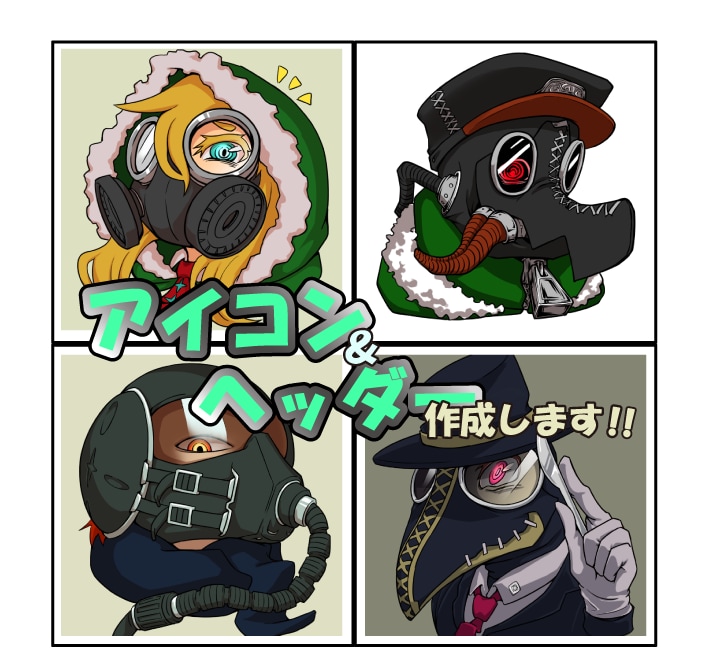 ゆるロボなどのミニキャラアイコン,ヘッダー描きます SNSのアイコンなど個性を出したい方へ イメージ1
