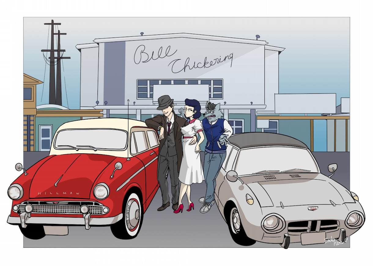 商用利用可◆アメリカンビンテージイラスト描きます アイコン、ポスター、CDジャケット等幅広く制作いたします！ イメージ8