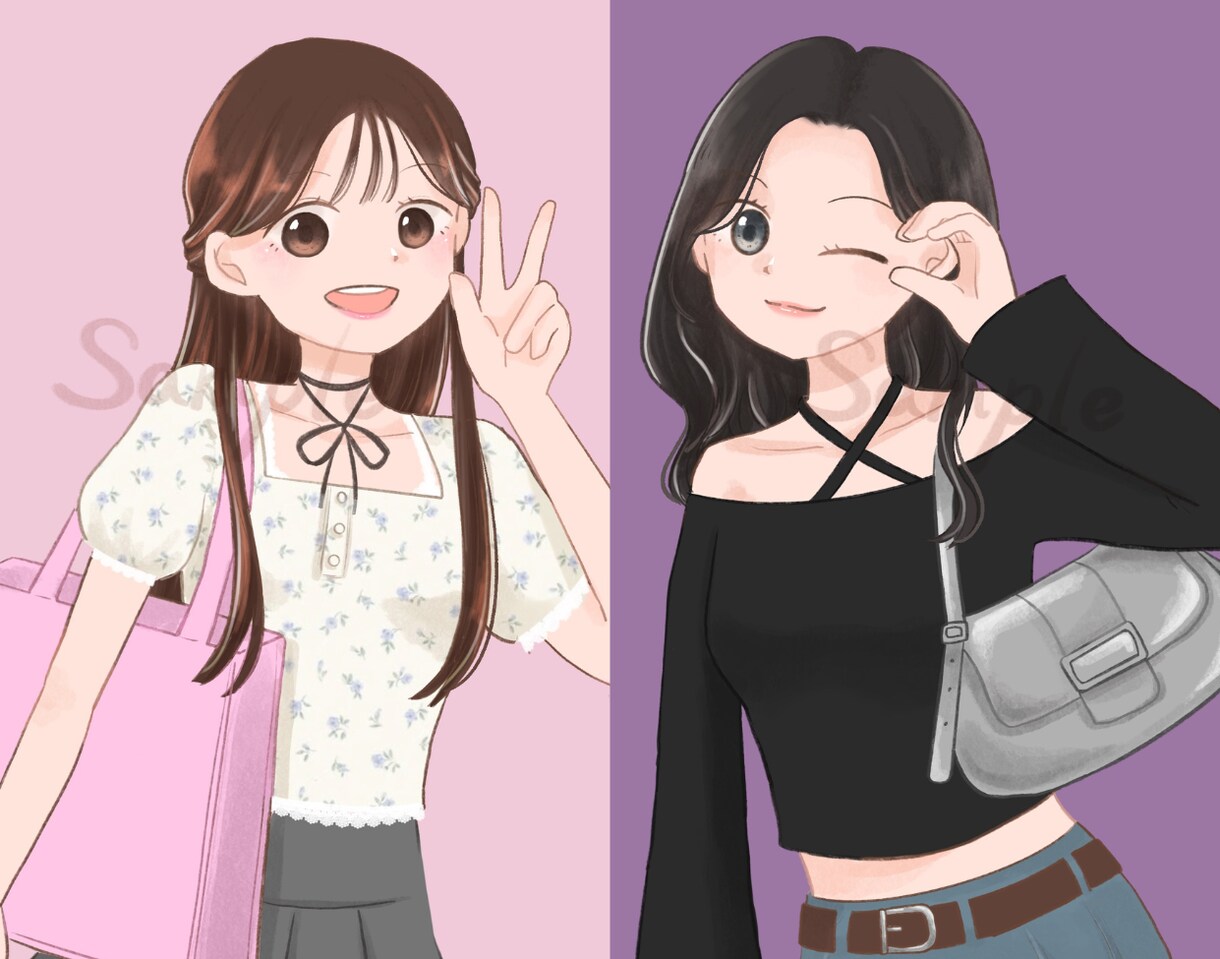 柔らかい雰囲気の似顔絵イラスト描きます 思い出の一枚を可愛いイラストにしませんか？ イメージ3
