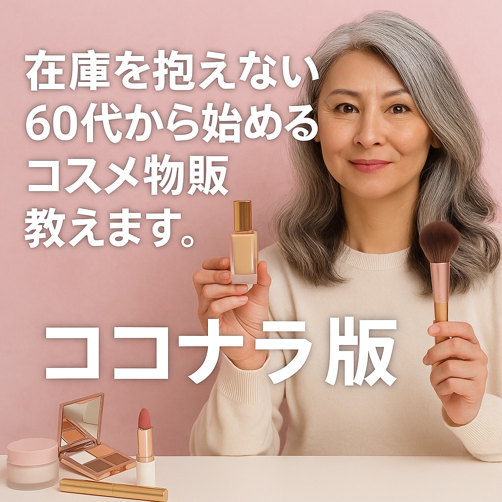 在庫を抱えない60代から始めるコスメ物販教えます 在庫を抱えず出荷作業もない在宅ではじめられるコスメ物販 イメージ1