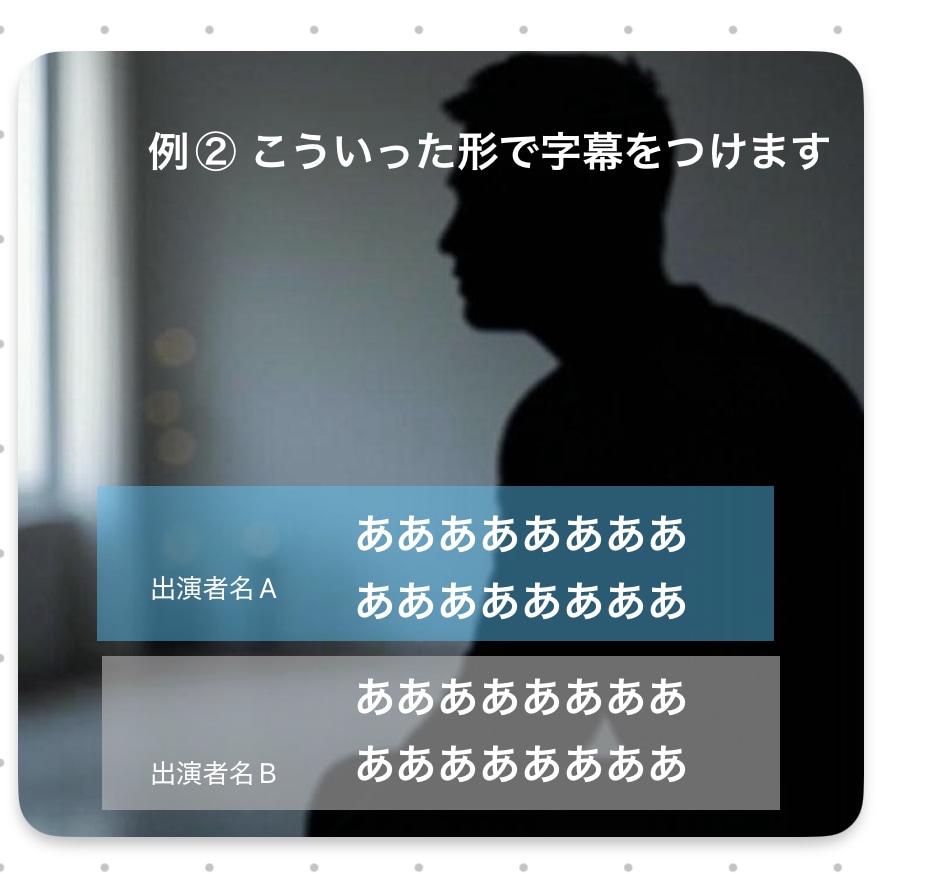 お試し版：字幕代行を5000円でやります 丁寧な字幕入れで、あなたの動画を見やすく仕上げます！ イメージ3