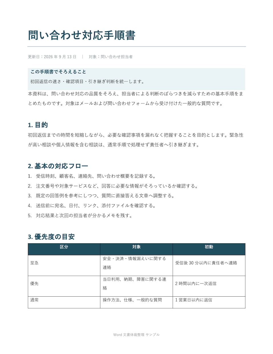 Word文書の見出し・改行・体裁を整えます 文章はそのまま、読みやすい書式へ統一します イメージ1