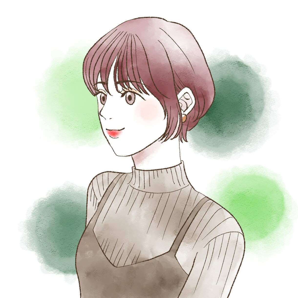 女性向け水彩風のイラストお手頃価格で描きます ファッション誌の挿し絵のようなイラストを格安でアイコンに！ イメージ4