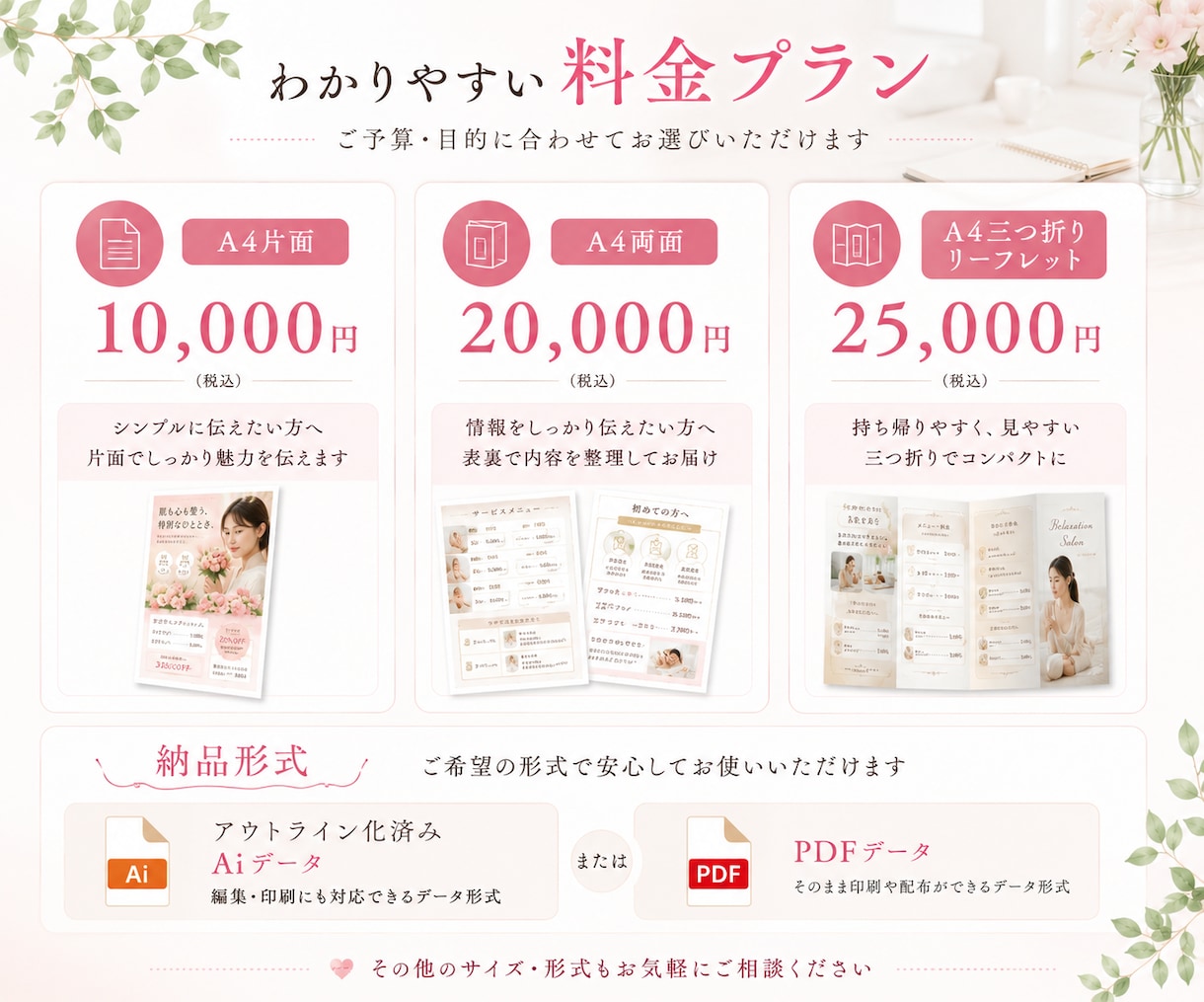 地域密着で頑張る事業者さまへ伝わるチラシ制作します 「何を載せればいい？」 から一緒に整理するチラシ制作 イメージ3