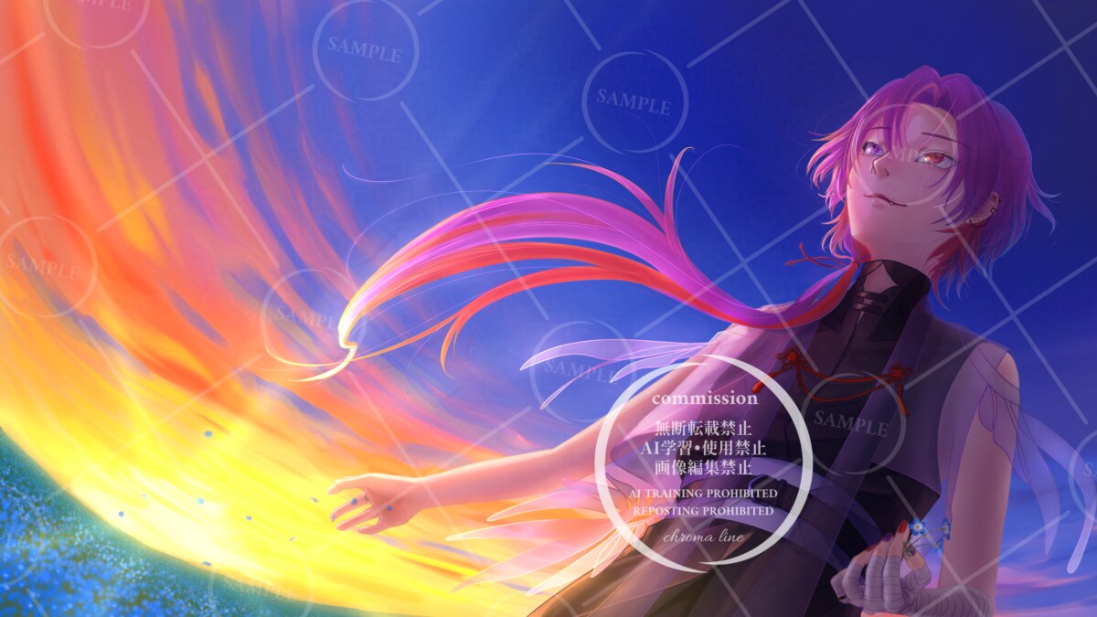 世界観を凝縮したイラスト制作します VTuberさんのサムネイル/歌ってみた/キービジュアル等に イメージ5