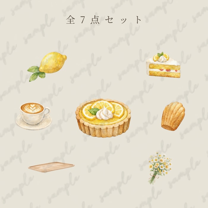 やさしいカフェ風クリップアートをお届けいたします PNG透過・商用利用OK   Series 3｜7点セレクト イメージ2
