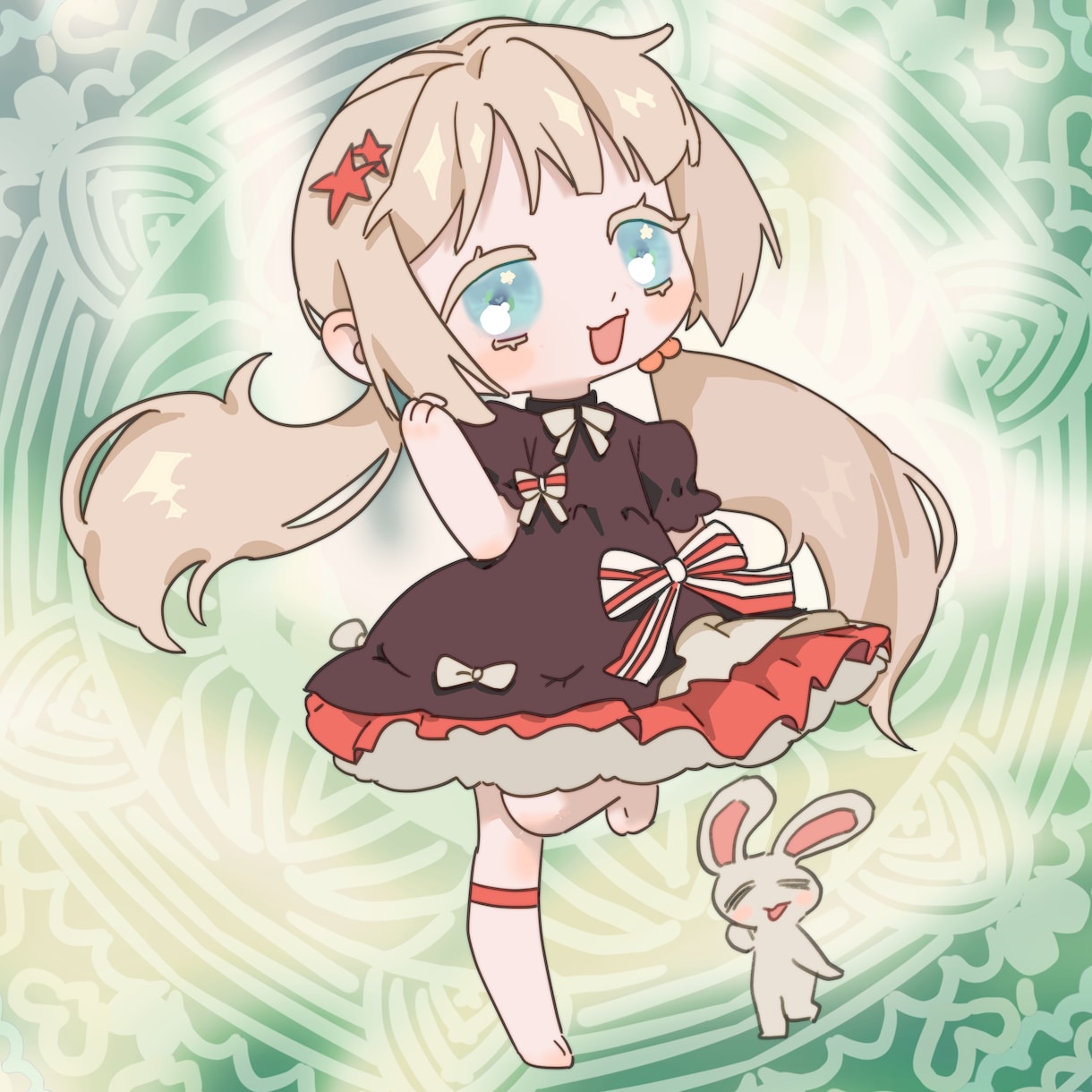 派手なロリータ服の可愛いミニキャラクターを描きます 国内外で経験がある現役イラストレーターが描きます！ イメージ3