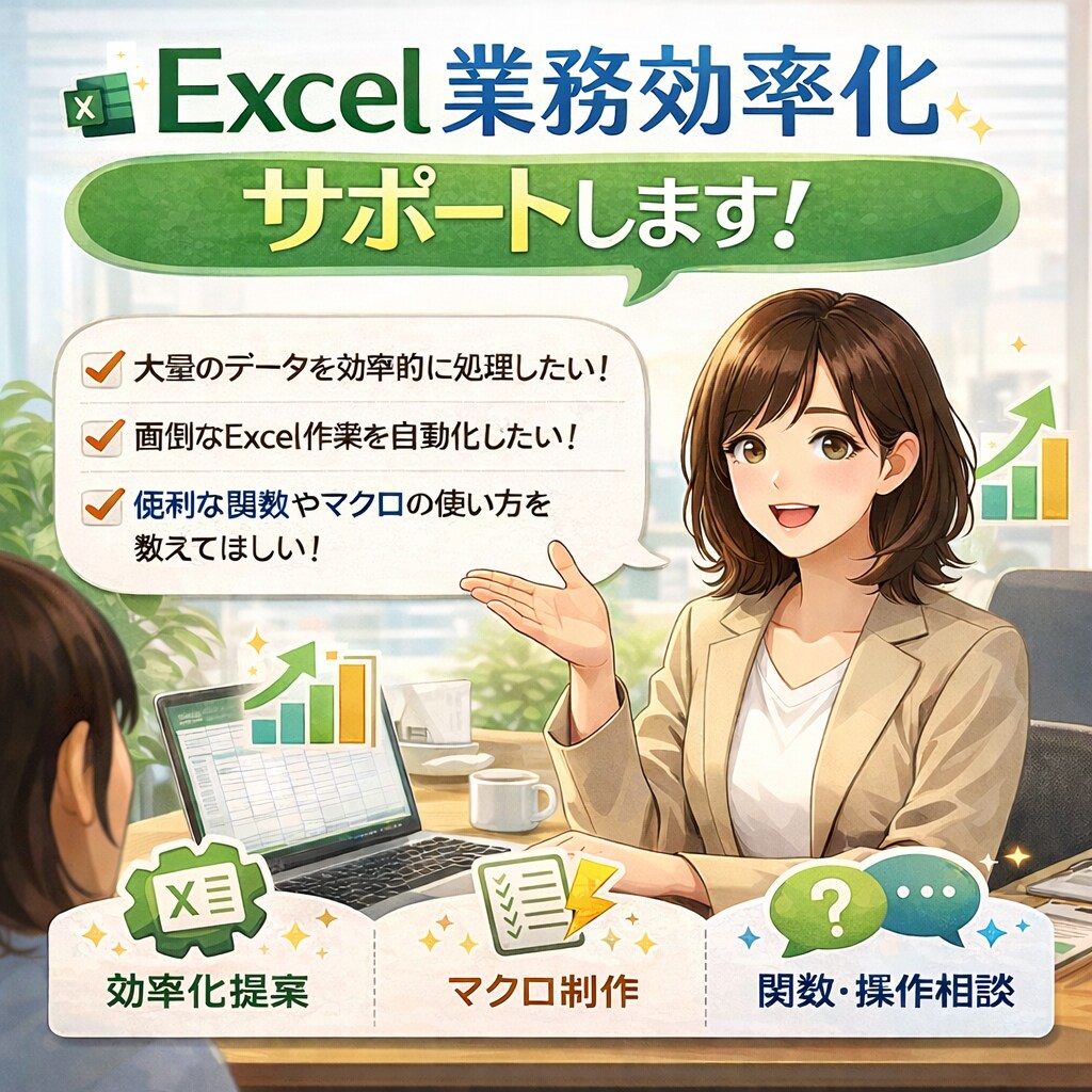 Excel業務効率化サポートします その作業、まだ手でやってますか？ イメージ1