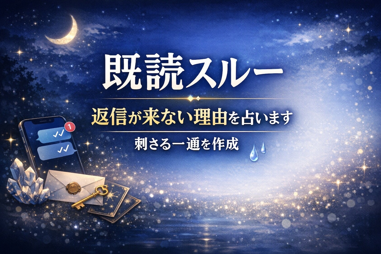 返信が来ない理由を占い、刺さる一通を作ります 返事が来ないのは、嫌われたからじゃなく“理由”がある。 イメージ1