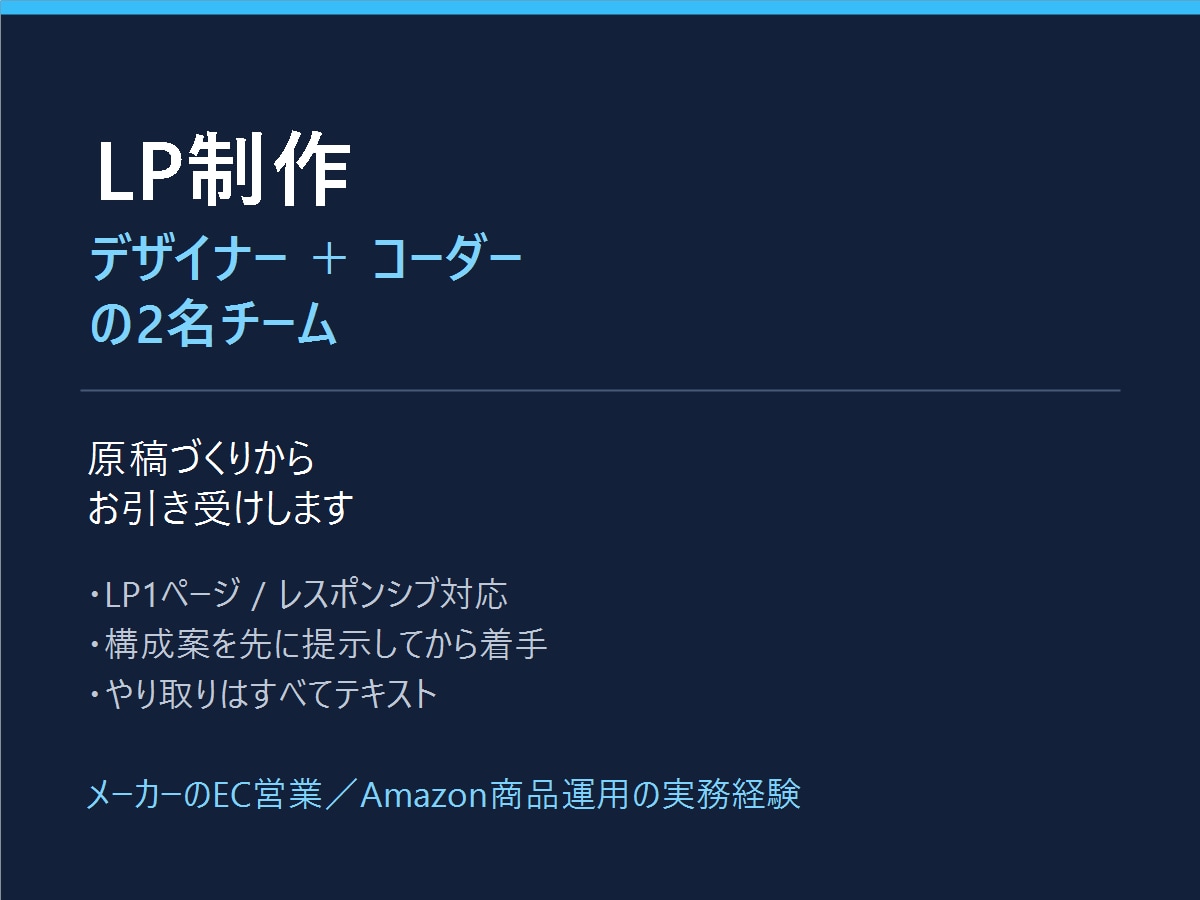 デザイナーとコーダーの2名でLPを制作します 原稿づくりから承ります｜EC実務の視点で構成を設計 イメージ2