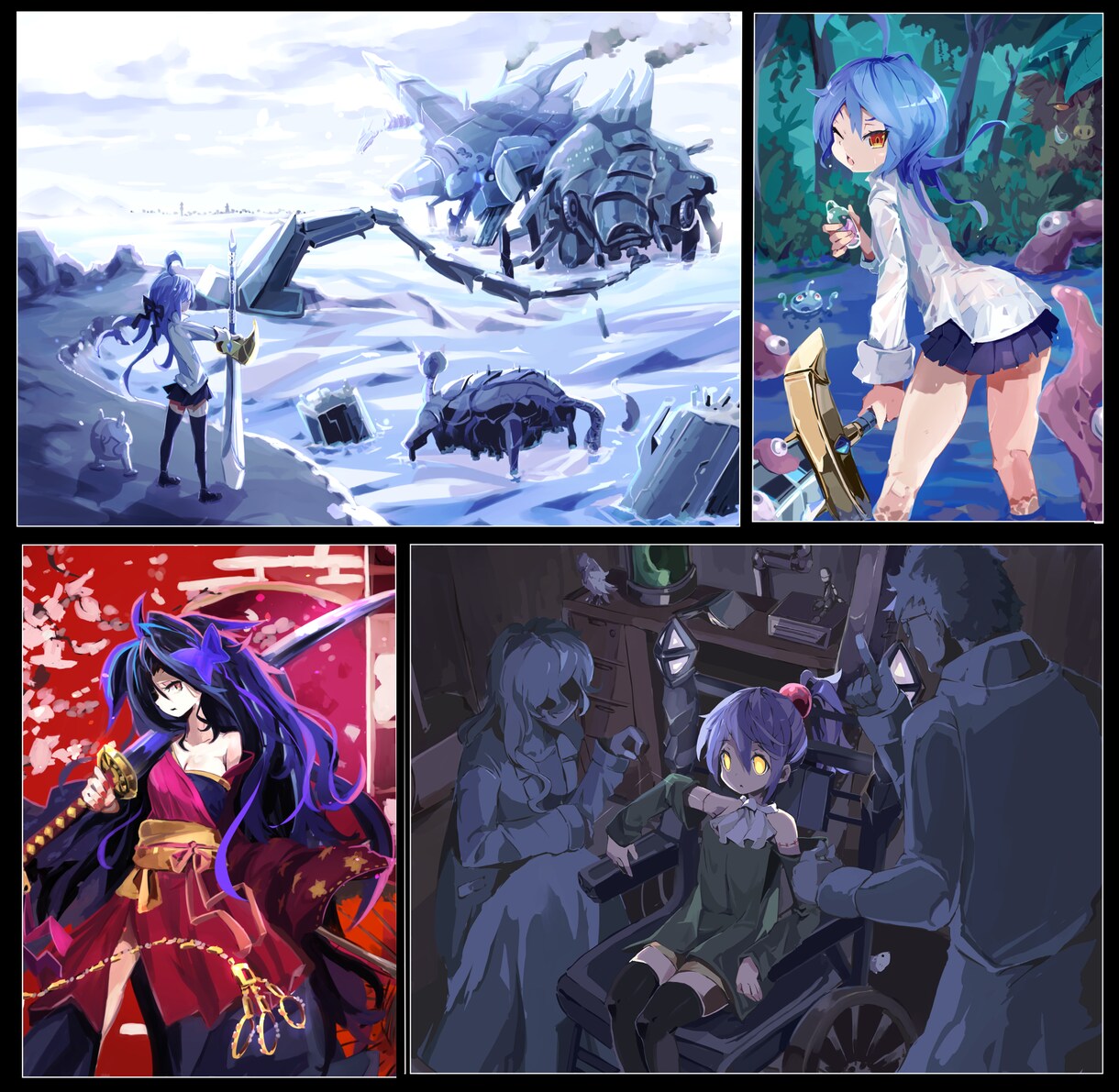 ゲーム、小説やラノベのイラスト描きます 中程度のデフォルメ、線画のないアニメ塗り イメージ3