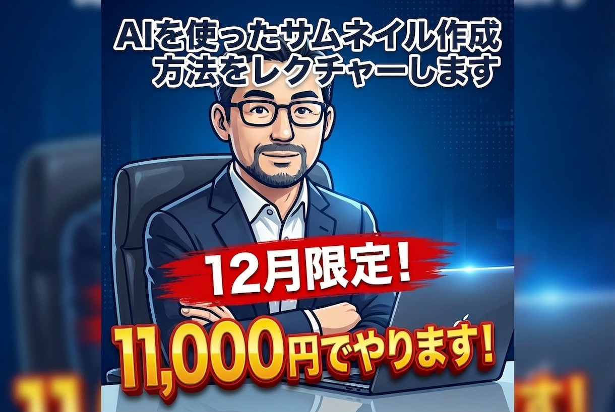 AIを使ったサムネイル作成方法をレクチャーします Nano Banana Proの制限なし商用もOKです。 イメージ1