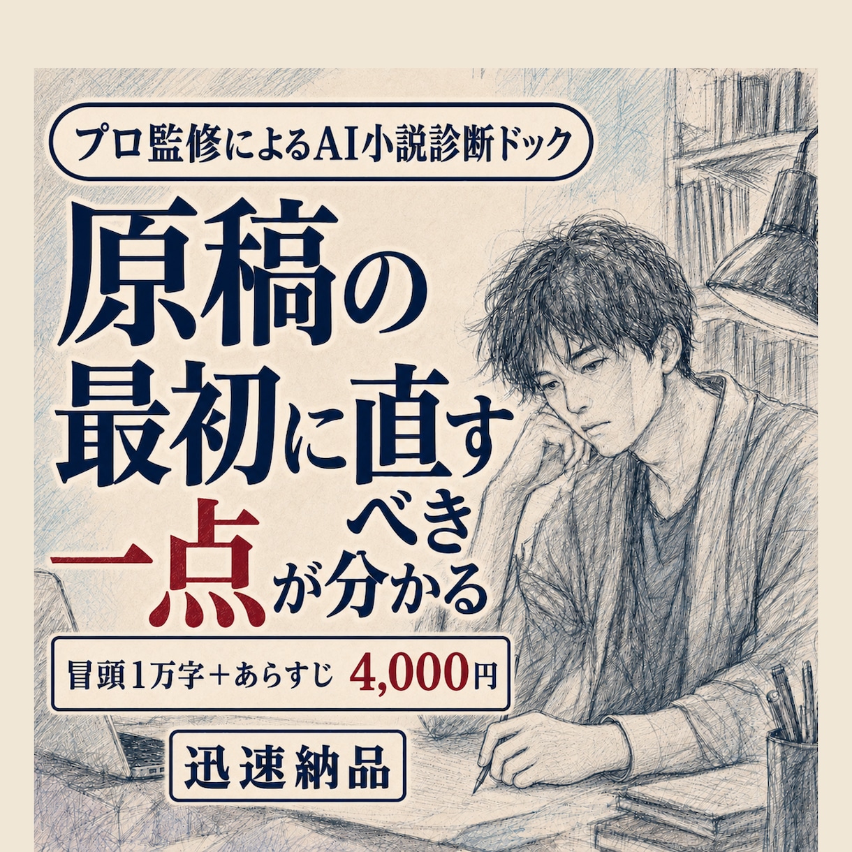 最初に直すべき一点、を見つけます プロ作家による小説ドック／冒頭を迅速判断。４８時間以内に納品 イメージ1