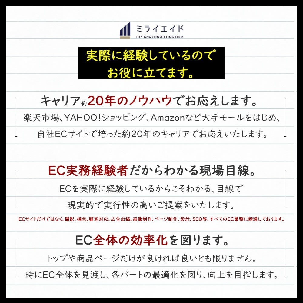 月商100万未満限定◆楽天ECコンサルいたします 【月間1枠限り】モール初心者に最適！ イメージ2