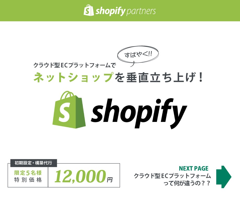 限定5件！Shopifyを初期構築します 初期費用12,000円でオリジナルのネットショップを開業！！ イメージ1
