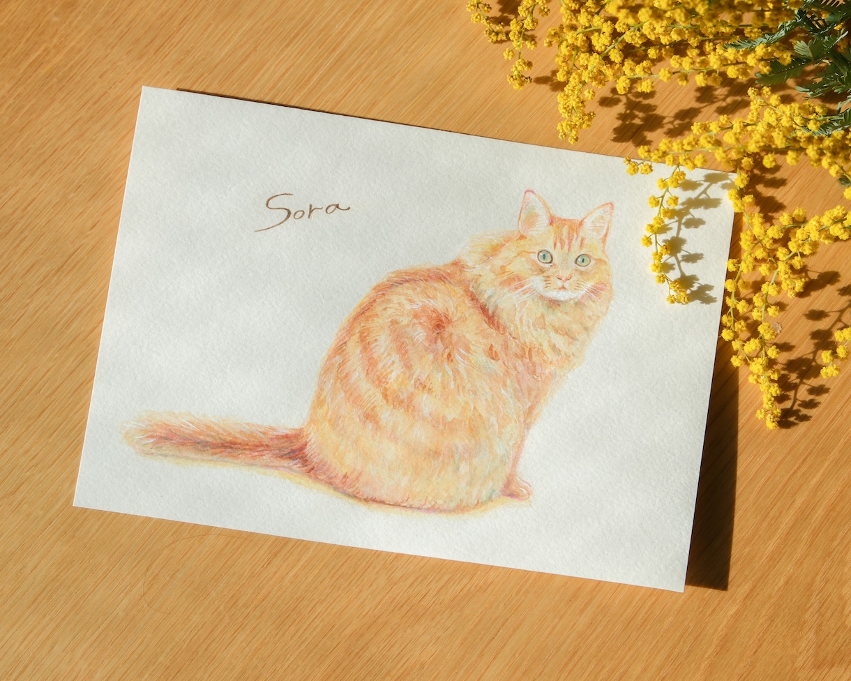 優しい水彩タッチでうちの子ペット似顔絵お描きします やさしい色にほっと癒される♡届いてすぐに飾れる原画納品 イメージ1