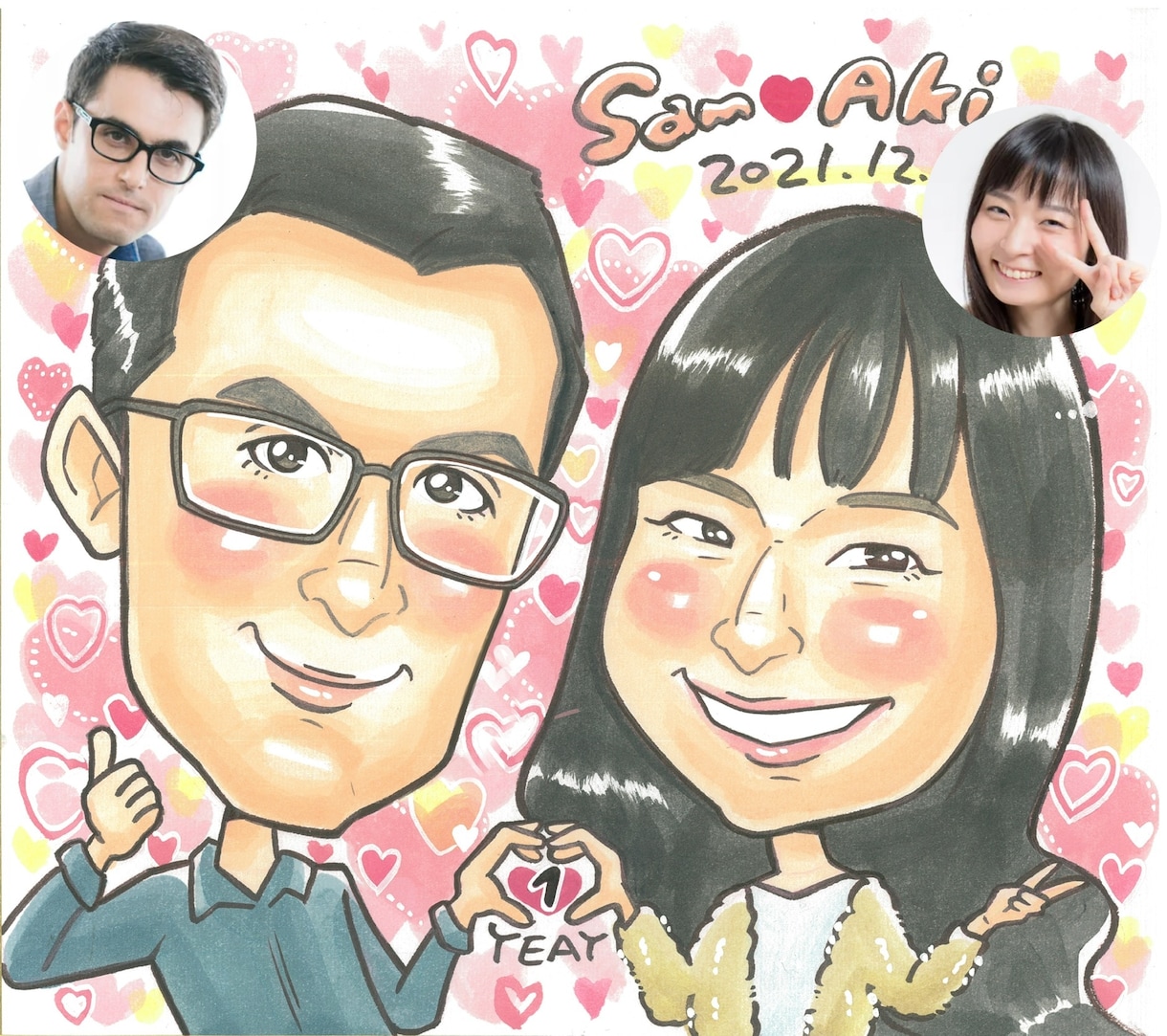 結婚式のウェルカムボードなどに！似顔絵お描きします 水彩画ならではの優しく華やかなタッチです。 イメージ6