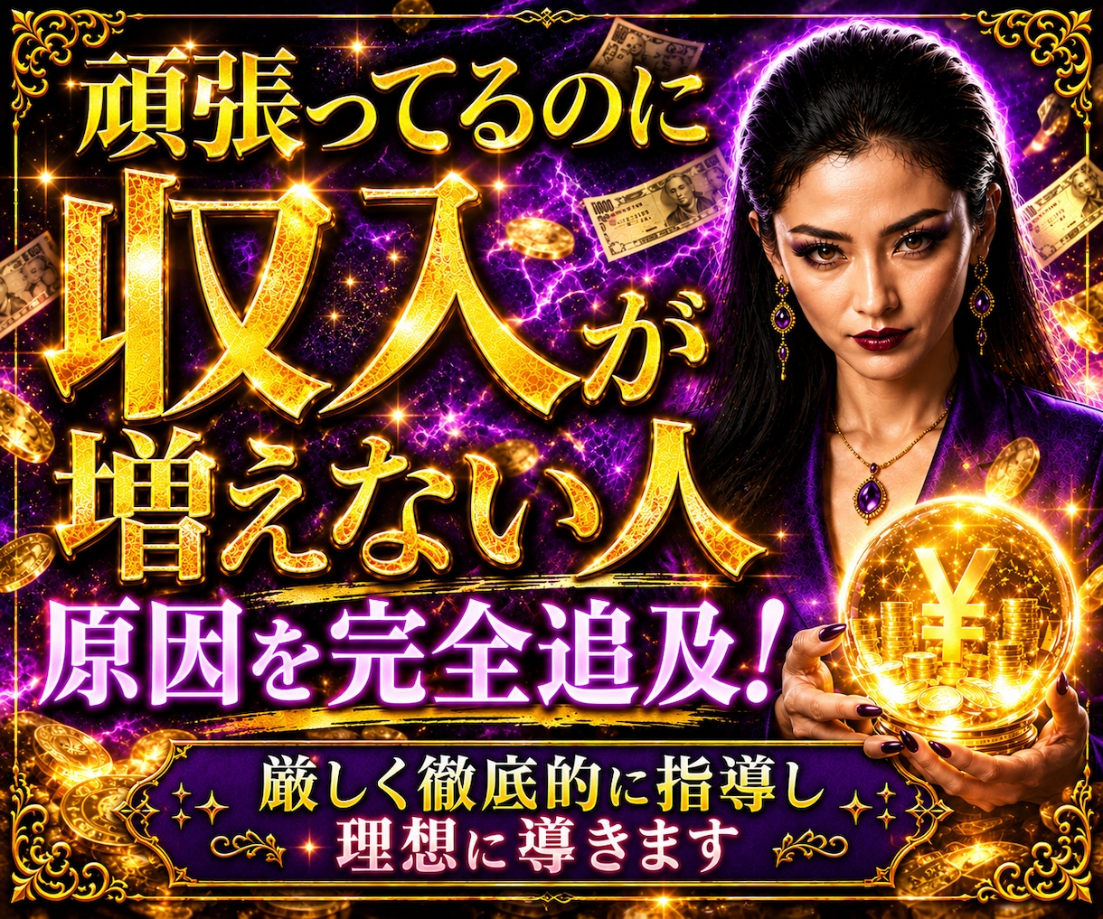 毎日お金に困ってませんか？原因を辛口徹底鑑定します お金に悩まされて“理想の人生”が歩めてない方は辛口覚悟で聞け イメージ1