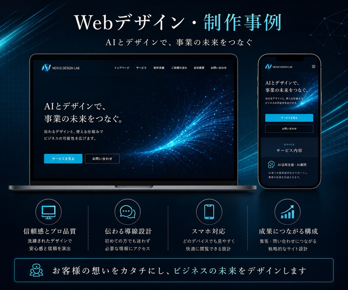 全部込み6万円。想いが伝わるHPを制作します 追加料金なし／ページ数無制限／納品後2週間サポート付き イメージ3