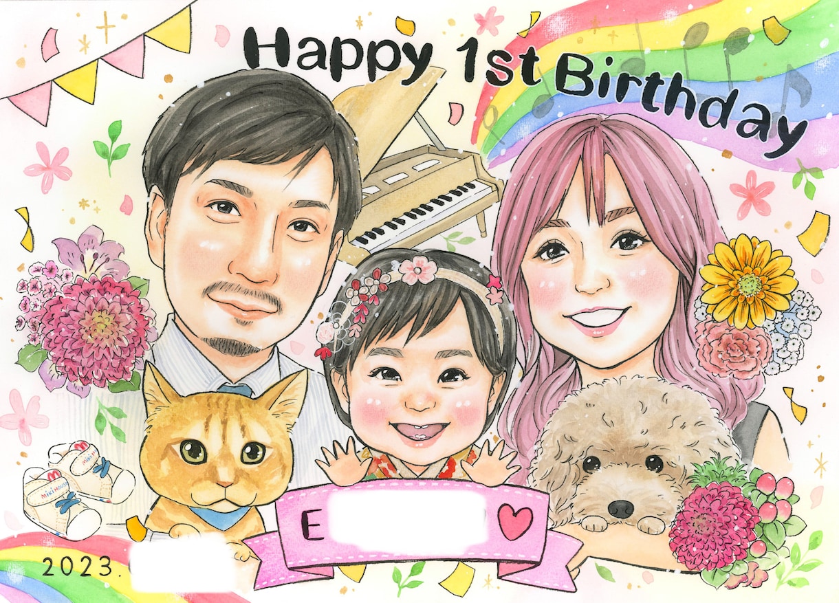 もらって嬉しい！明るい手描き水彩似顔絵描きます 何度も眺めたくなる、世界にひとつだけの宝物。 イメージ7