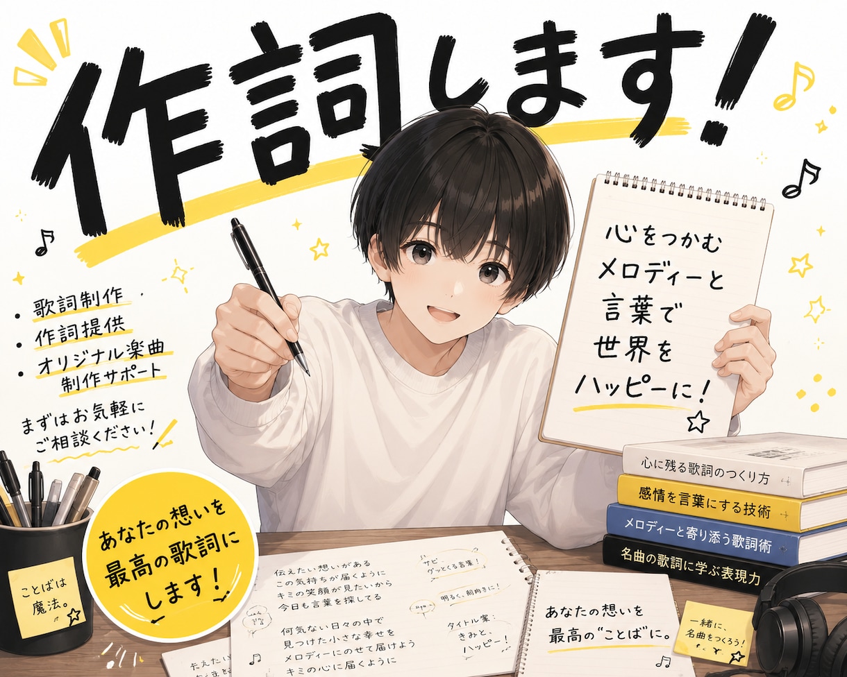最速作詞します その日に、なる早で曲の完成までを。 イメージ1