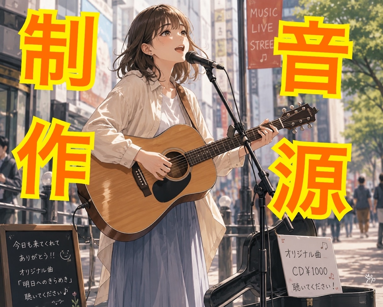 初心者、弾き語りシンガー大歓迎！楽曲アレンジします ライブで物販に並べる名刺がわりの１曲を作ってみませんか？ イメージ1