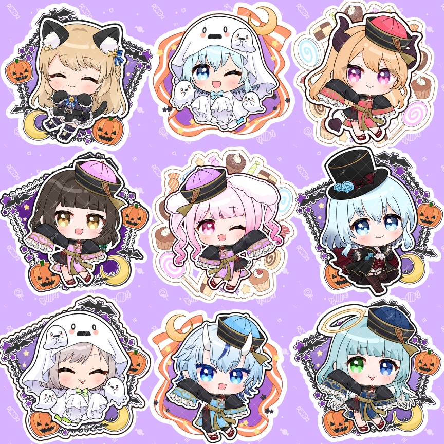 表情二種＋背景つき！ハロウィンイラストお描きします サンプルイラストをベースにカスタムするデフォルメ絵 イメージ6