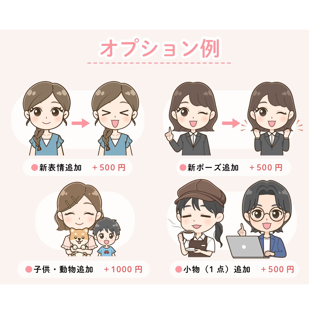 デフォルメミニキャラ表情アイコン8点セット描きます 使いやすい喜怒哀楽セットでSNSの印象アップ♪ イメージ5