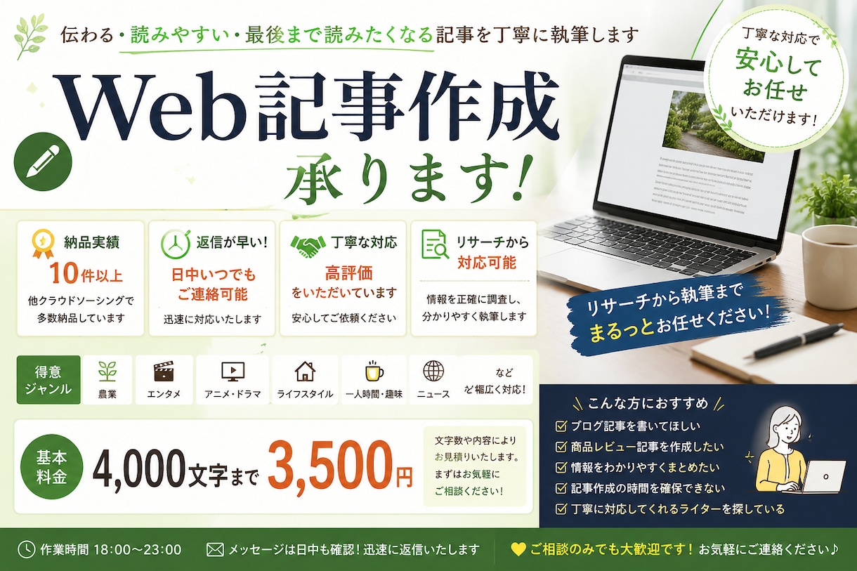 Web記事・レビュー記事を丁寧に執筆します ブログ・レビューなど幅広い記事に対応 イメージ1