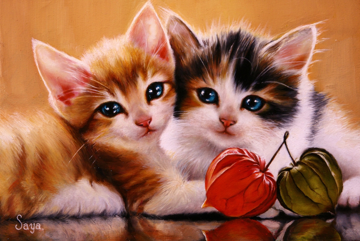 猫好きのプロの画家があなたの愛猫を油絵で描きます 世界一可愛い愛猫チャンをアート世界の主役として描きます イメージ3