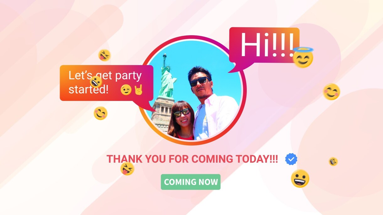 結婚式のインスタ風オープニングムービーを製作します 結婚式の始まりを盛り上げる！インスタ風のオープニングムービー イメージ8