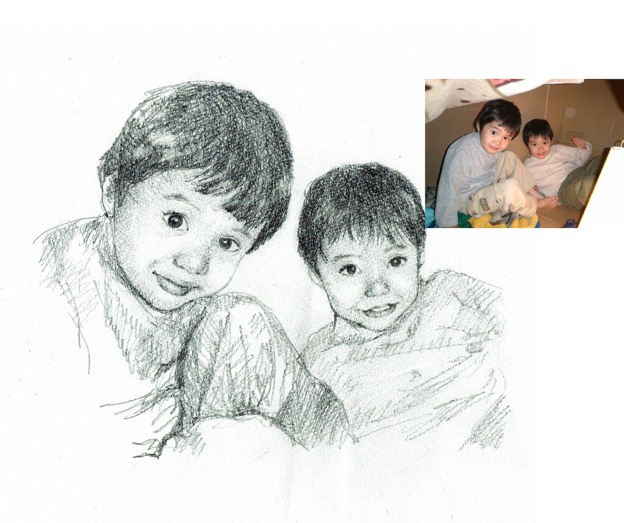 赤ちゃん記念日・成長記録にデッサン似顔絵を描きます 写真を元にデフォルメなしの鉛筆画！贈り物やインテリアにどうぞ イメージ10