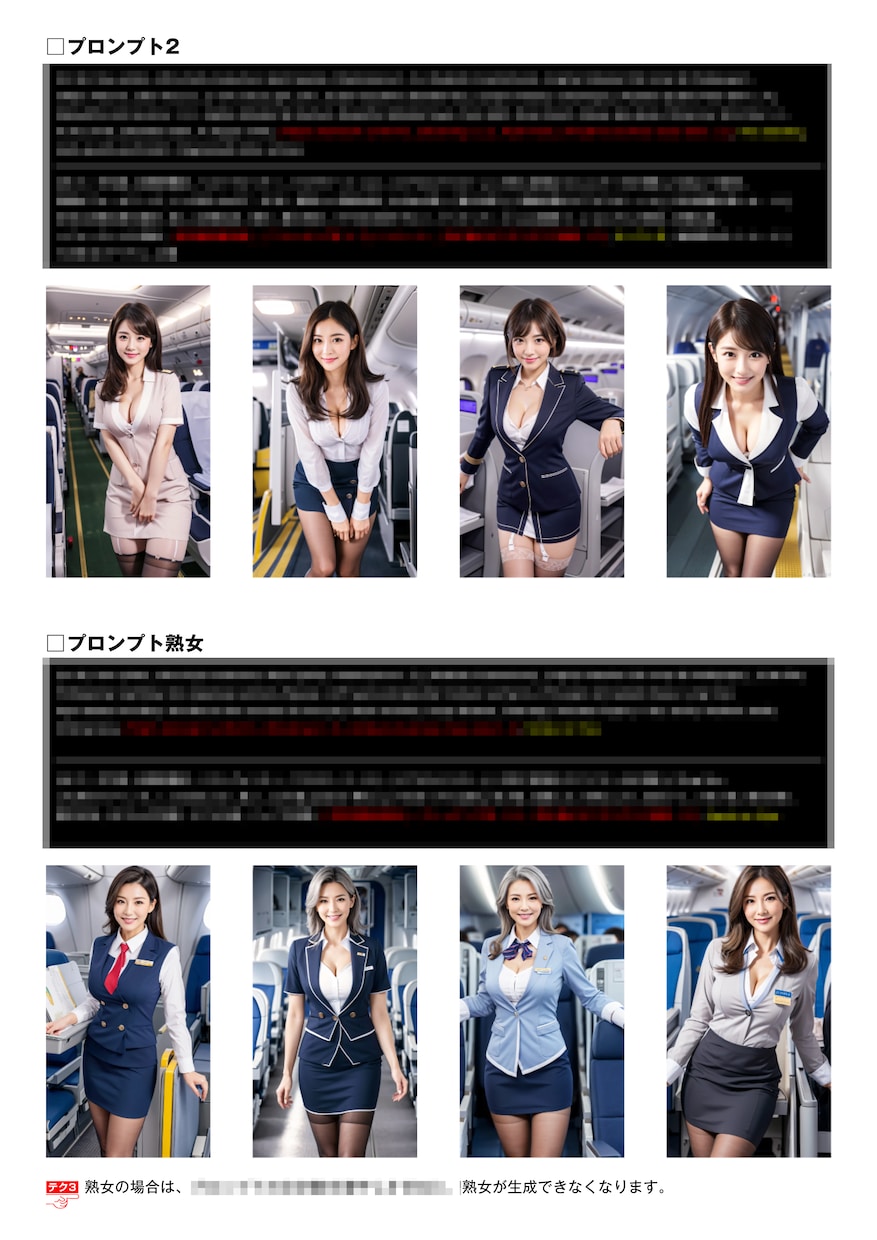 AIスチュワーデス生成プロンプトと画像を販売します スチュワーデスの画像が生成できるようになります イメージ3