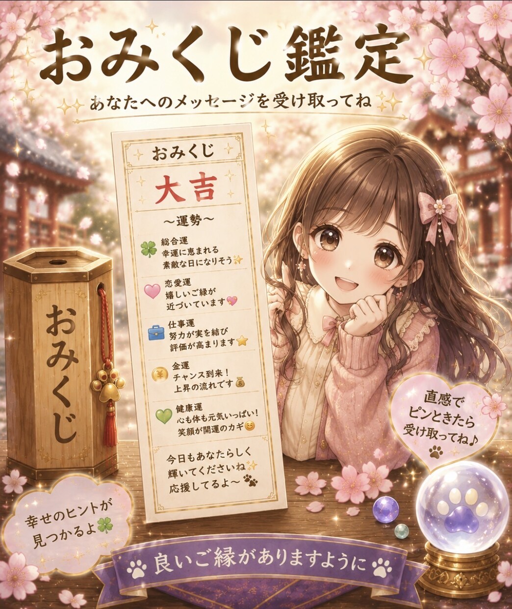 おみくじで今、必要なメッセージを届けます 今あなたに必要な言葉をおみくじからお伝えします イメージ1