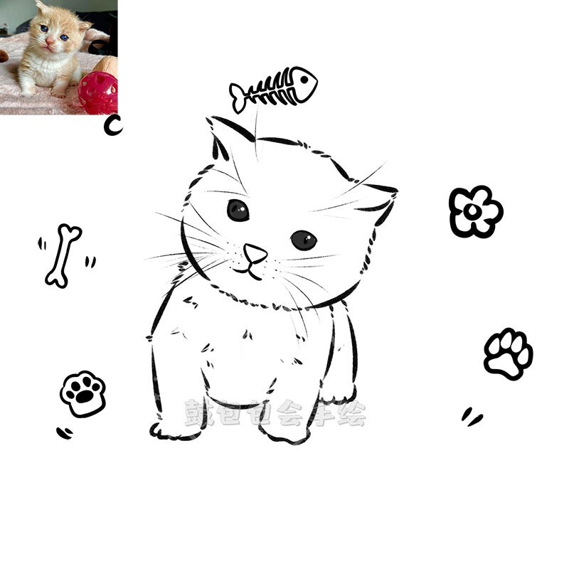 かわいいペットの似顔絵をお描きします 〜シンプルでかわいい線画で癒されます〜 イメージ3