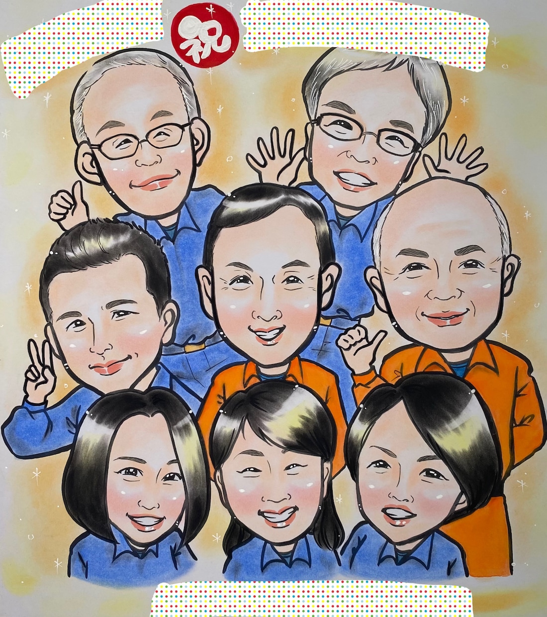 両親へ贈る長寿祝い似顔絵描きます 還暦・古希・喜寿など長寿祝いの贈り物として喜ばれています。 イメージ7